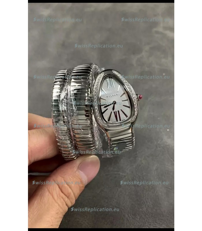 Bvlgari Serpenti Tubogas Double Spiral Stainless Steel Super Clone Replica Watch