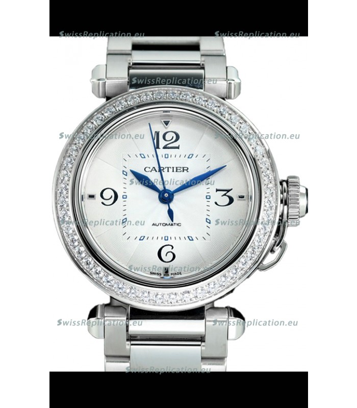 Pasha De Cartier 1:1 Mirror Quality Automatic Swiss Replica Watch 35MM Stainless Steel 