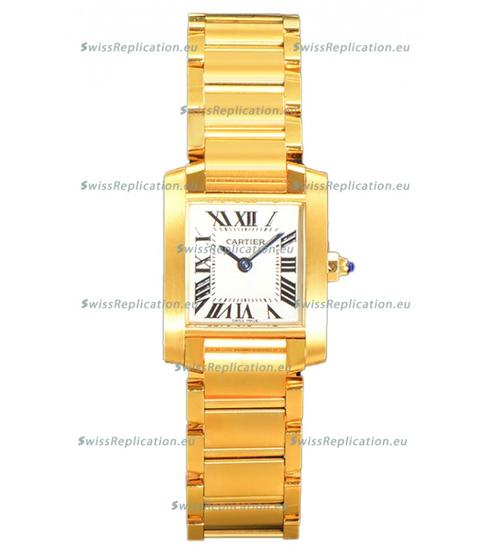 Cartier Tank Francaise Yellow Gold Swiss Quartz Replica Watch 25.70MM