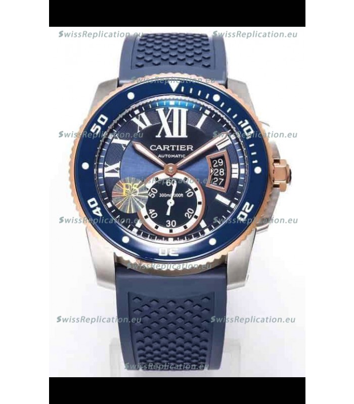 Calibre De Cartier Watch 42MM Blue Dial Steel Case - 1:1 Mirror Replica Watch