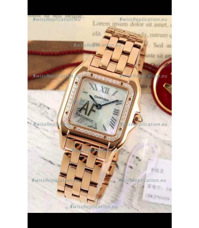 PANTHERE de Cartier Edition 27mm Pearl Dial 1:1 Mirror Swiss Watch Rose Gold Casing