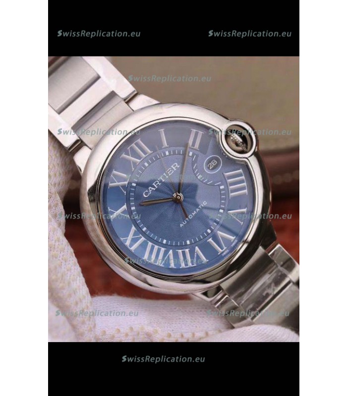 Ballon De Cartier Automatic 1:1 Swiss Mirror Watch in 904L Steel Casing Blue Dial - 42MM