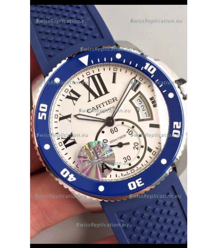 Calibre De Cartier Watch 42MM White Dial Steel Case - 1:1 Mirror Replica Watch