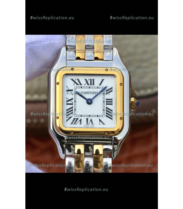 Cartier PANTHERE Edition 1:1 Mirror Swiss Watch 2 Tone Yellow Gold White Dial 
