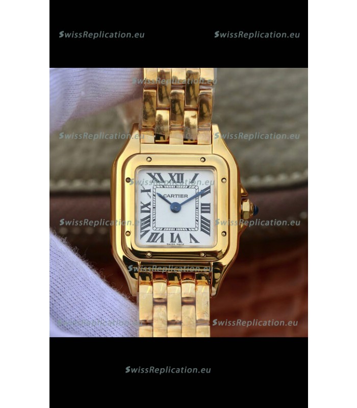 Cartier PANTHERE Edition 1:1 Mirror Swiss Watch Yellow Gold White Dial