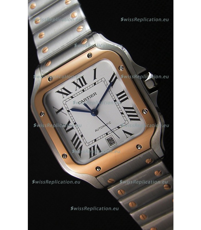 Cartier Santos De Cartier 1:1 Mirror Replica - 40MM Two Tone Steel Watch 