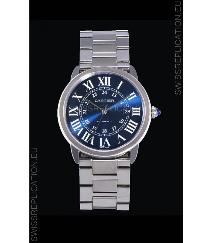 Cartier "Ronde De Cartier" 1:1 Mirror Replica 904L Stainless Steel Casing in Blue Dial