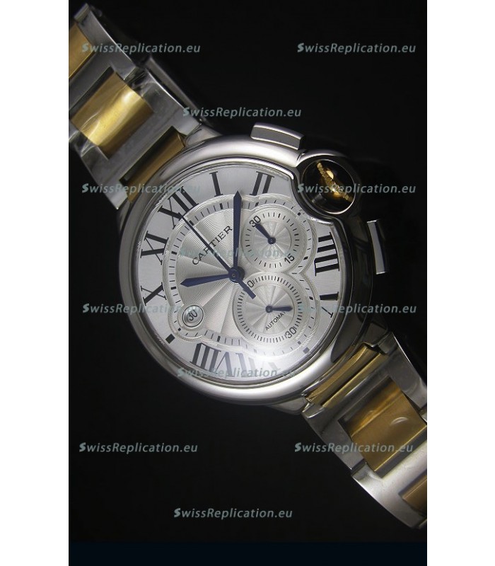 Ballon De Cartier Chronograph in Yellow Gold Two Tone Case - 1:1 Mirror Replica