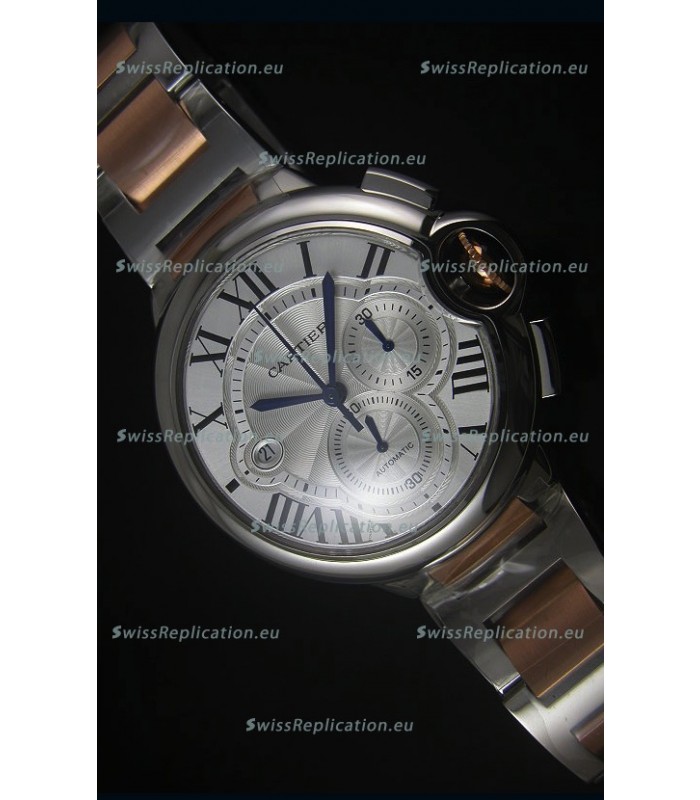 Ballon De Cartier Chronograph in Rose Gold Two Tone Case - 1:1 Mirror Replica