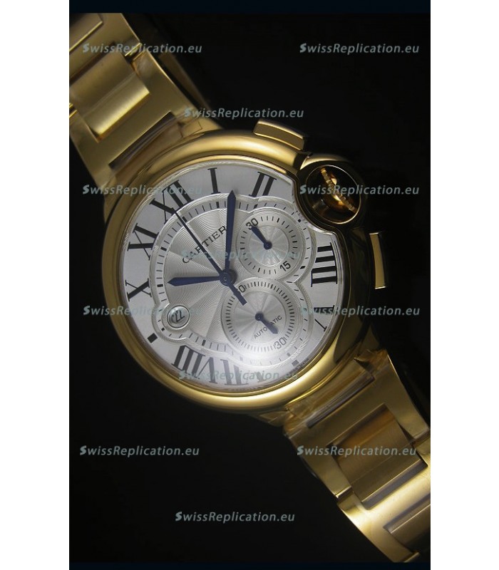 Ballon De Cartier Chronograph in Yellow Gold Case - 1:1 Mirror Replica