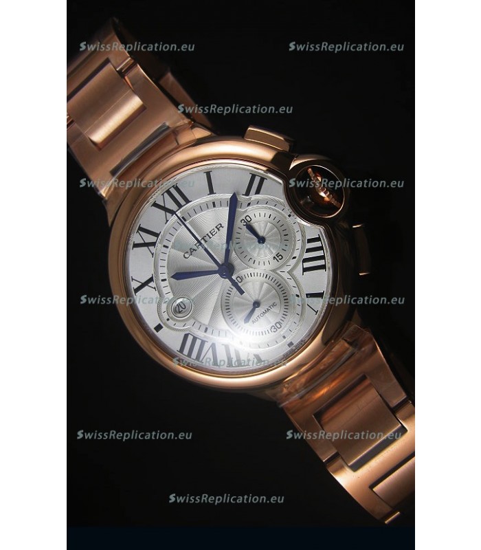 Ballon De Cartier Chronograph in Rose Gold Case - 1:1 Mirror Replica