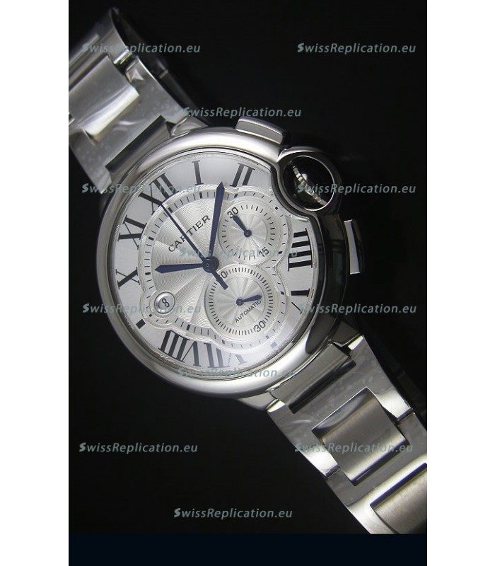 Ballon De Cartier Chronograph in Stainless Steel Case White Dial - 1:1 Mirror Replica