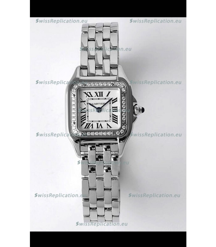 Cartier PANTHERE Edition 22MM 1:1 Mirror Quality Swiss Replica Watch in White Dial - Diamonds Bezel