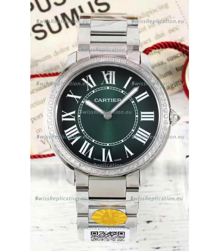 Cartier Ronde Must 36MM Swiss Quartz Green Dial 1:1 Mirror Swiss Replica Watch 