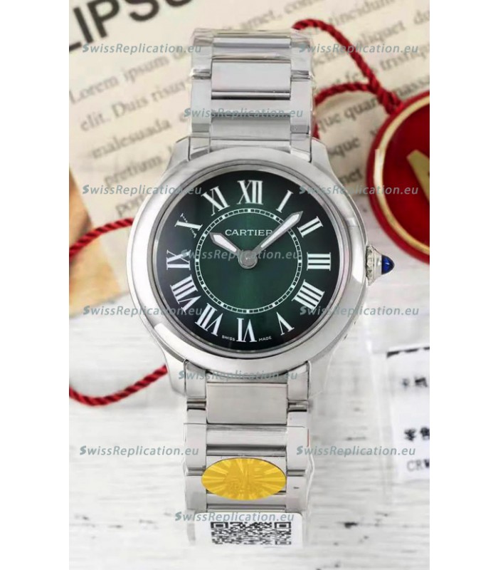 Cartier Ronde Must 29MM Swiss Quartz Green Dial 1:1 Mirror Swiss Replica Watch 