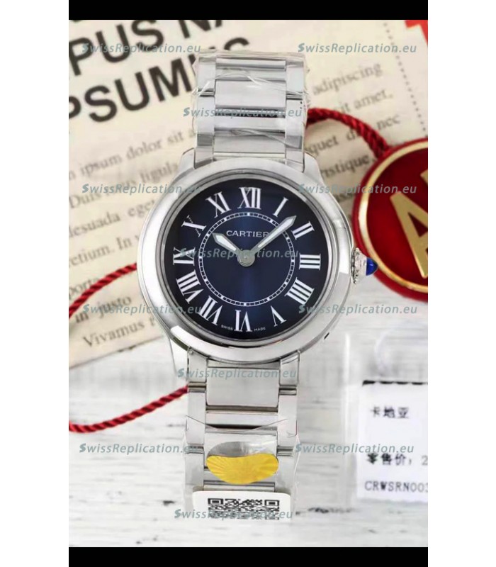 Cartier Ronde Must 29MM Swiss Quartz Blue Dial 1:1 Mirror Swiss Replica Watch 