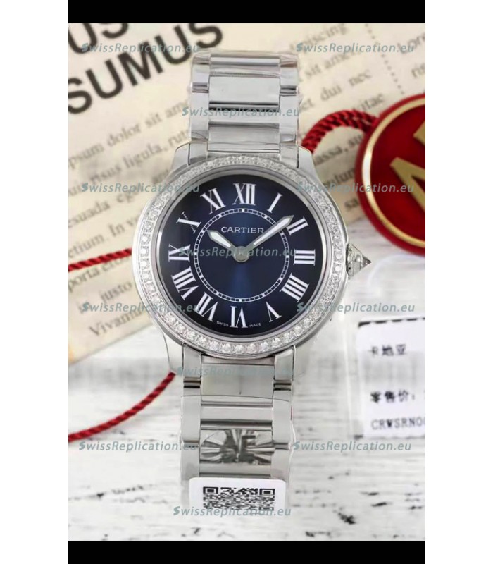 Cartier Ronde Must 29MM Swiss Quartz Blue Dial 1:1 Mirror Swiss Replica Watch 