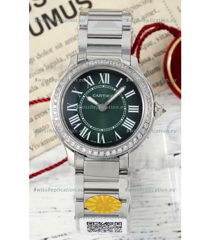 Cartier Ronde Must 29MM Swiss Quartz Green Dial 1:1 Mirror Swiss Replica Watch 