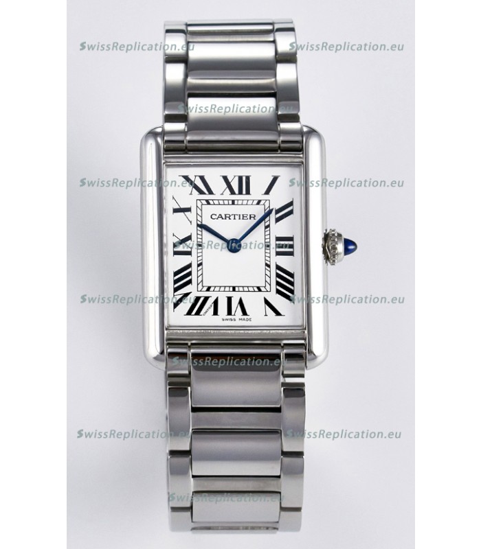 Tank Must De Cartier Super Clone Swiss Replica Watch 33.7MM White Dial
