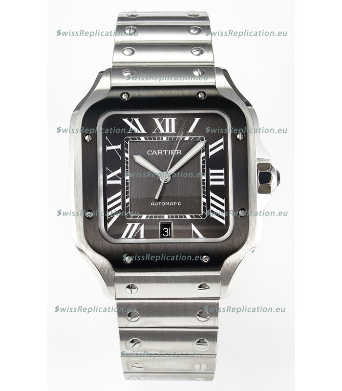 Cartier Santos De Cartier 904L Steel Grey Dial Super Clone Replica 40MM Watch 