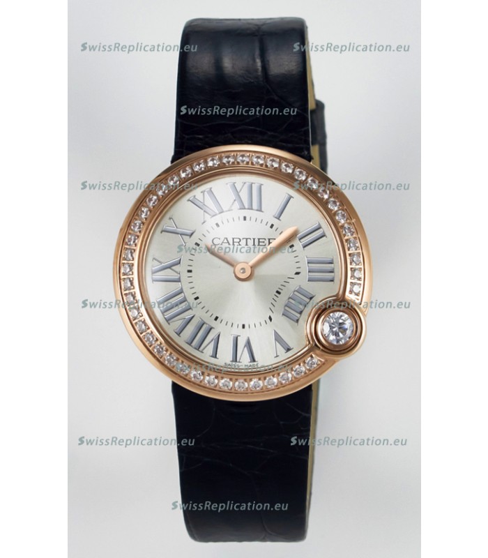 Ballon Blanc De Cartier Super Clone Watch 30MM in Rose Gold Casing
