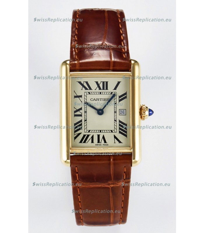 Tank Must Cartier Super Clone Edition 33.7 Watch in Yellow Gold Casing 