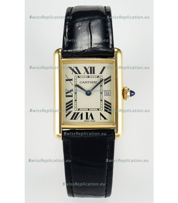 Tank Must Cartier Super Clone Edition 33.7 Watch in Yellow Gold Casing 