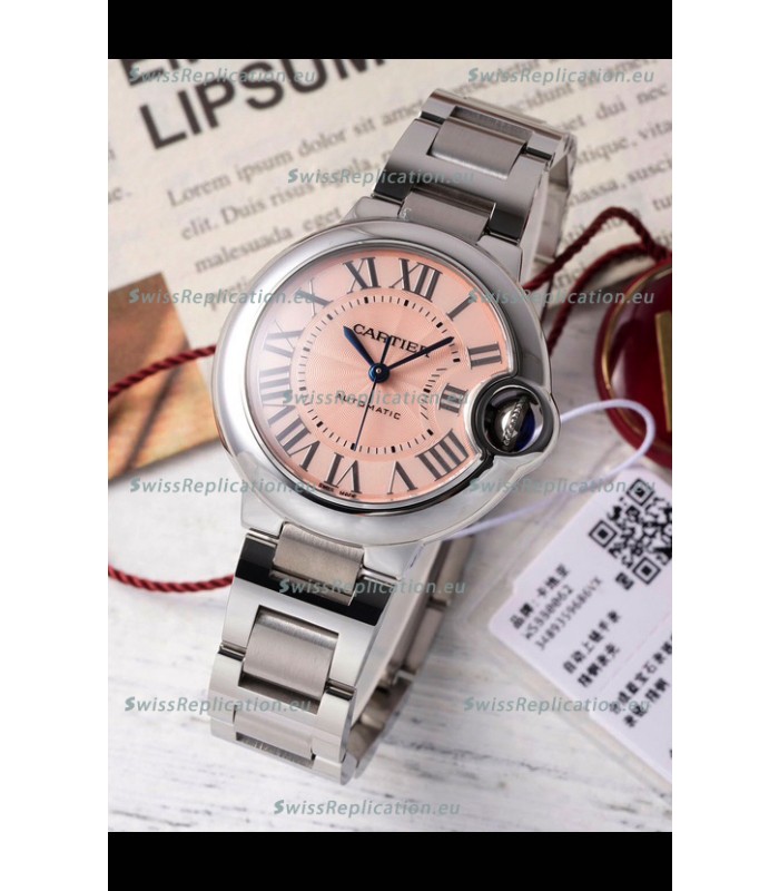 Ballon De Cartier Swiss Automatic Beige Dial Mirror Quality 33MM in Stainless Steel