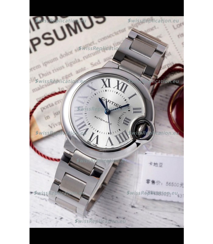 Ballon De Cartier Swiss Automatic Steel Dial Mirror Quality 33MM in Stainless Steel 