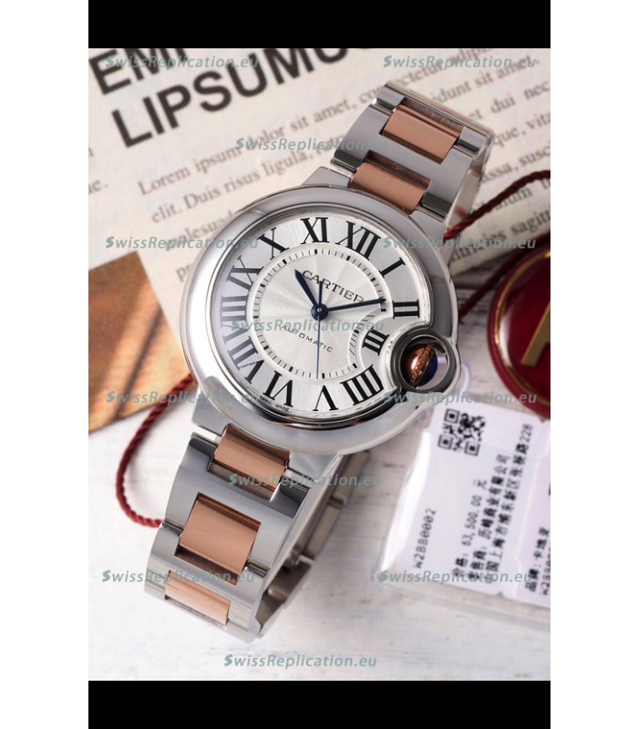 Ballon De Cartier Swiss Automatic White Dial Mirror Quality 33MM in Two Tone Casing