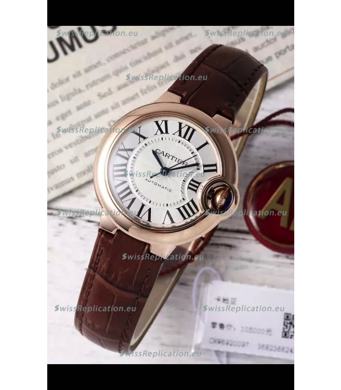 Ballon De Cartier Swiss Automatic 1:1 Mirror Quality 33MM in Rose Gold Plating