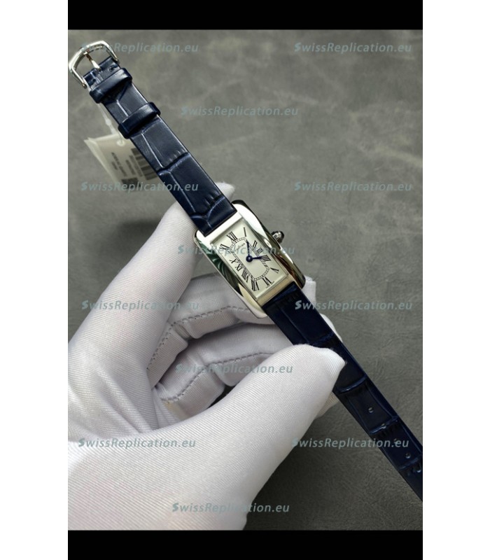 Cartier Tank Americaine Ladies Swiss Quartz Watch 1:1 Mirror Replica Steel Casing