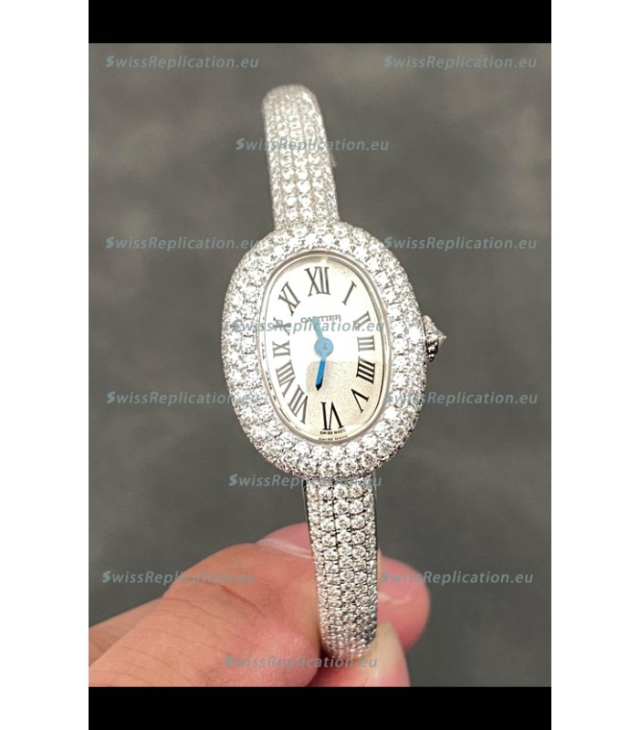 Baignoire De Cartier Diamonds Paved Super Clone Quartz Replica Watch