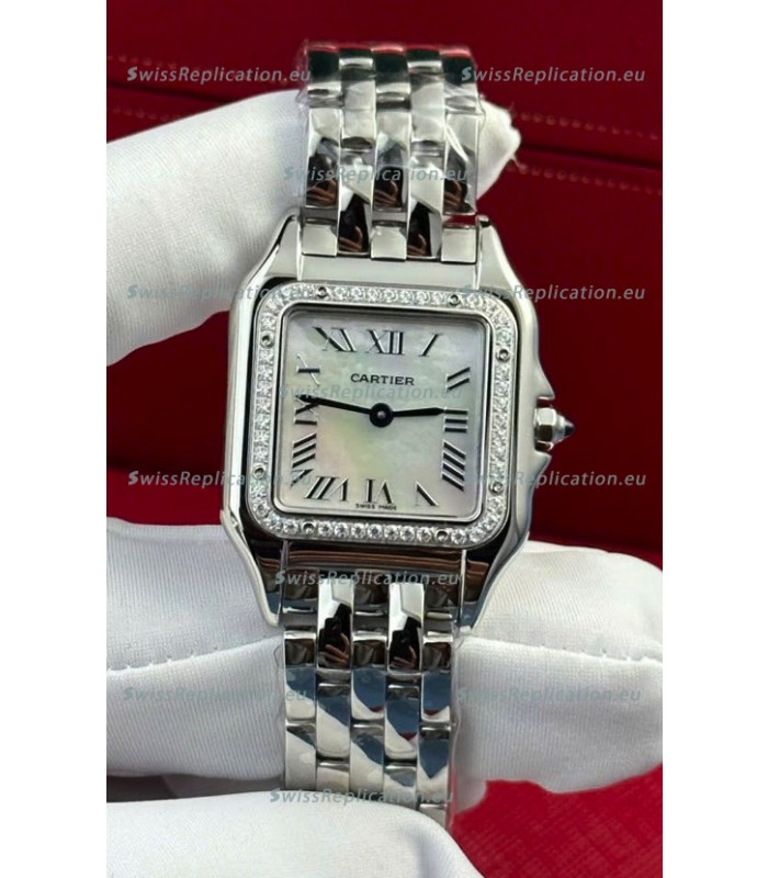 PANTHERE de Cartier Edition 27mm Pearl Dial 1:1 Mirror Swiss Watch Steel Casing