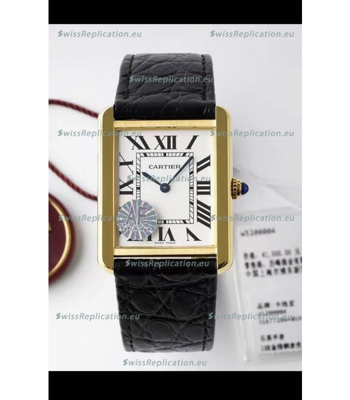 Cartier Tank Solo Swiss Quartz Watch in Yellow Gold Plating Casing - 27MM Wide