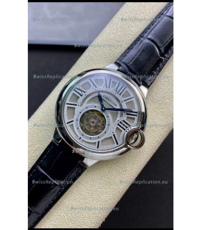 Ballon De Cartier Swiss Tourbillon 1:1 Mirror Replica Watch in Leather Strap