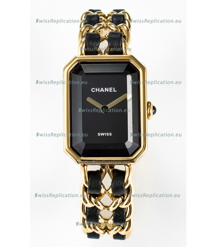 Chanel Premiere Edition Originale Watch in Black & Gold Chains Swiss Quartz Watch