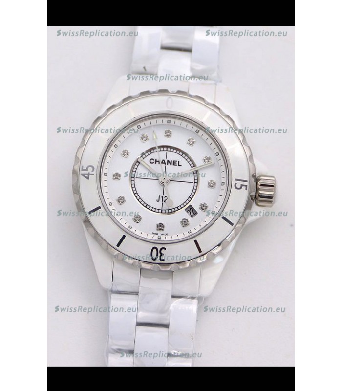 Chanel J12 Ladies White Ceramic Casing Watch 1:1 Mirror Replica Watch 