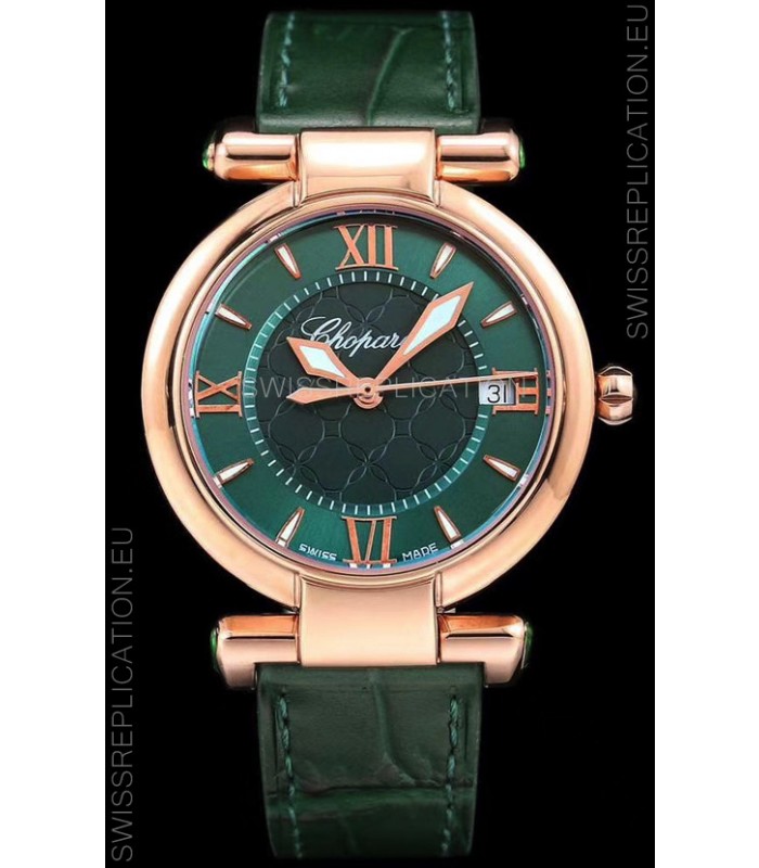 Chopard Imperiale White Dial Swiss Automatic Replica Watch in Rose Gold Case 904L Steel 