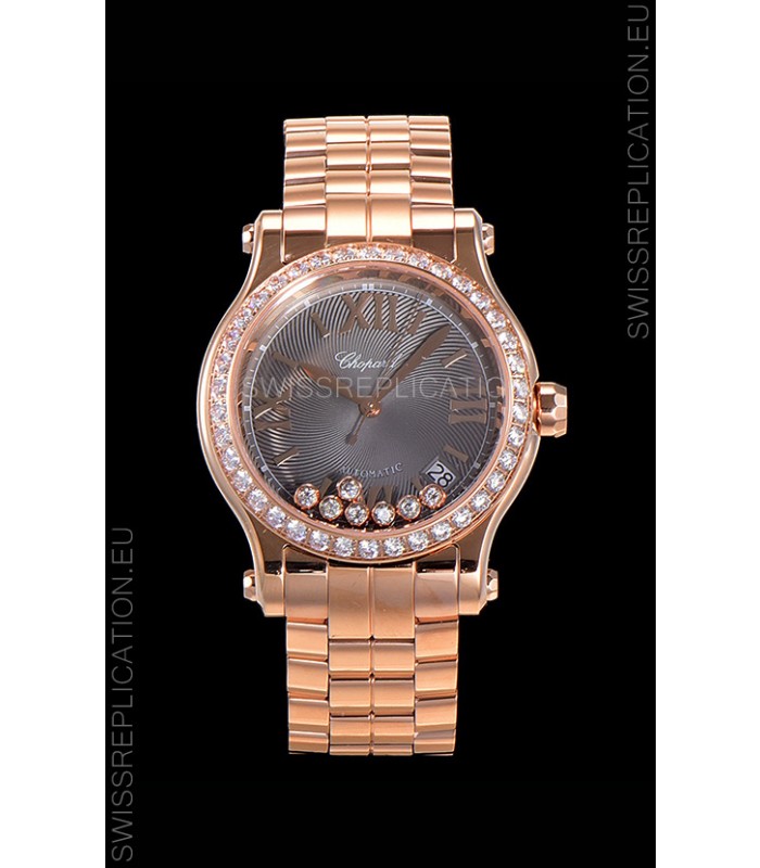 Chopard Happy Sport 1:1 Mirror Swiss Automatic Replica Watch 36MM in Rose Gold Casing