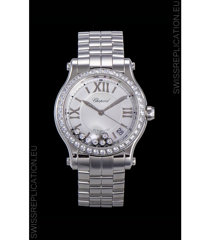 Chopard Happy Sport 1:1 Mirror Swiss Automatic Replica Watch 36MM in 904L Steel Casing White Dial