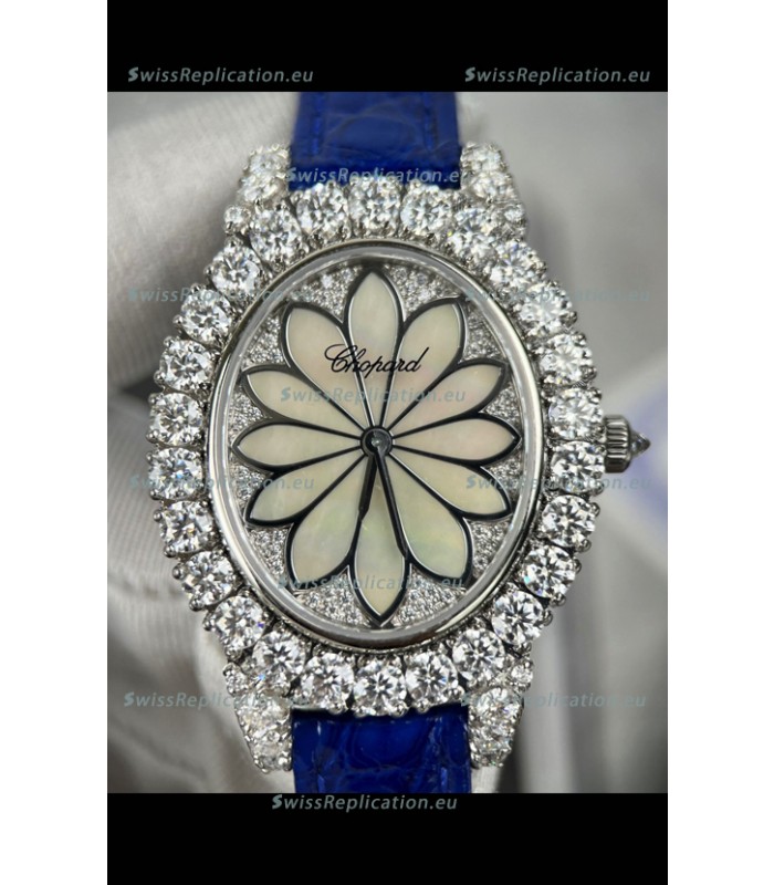 Chopard Super Clone L'Heure du Diamant Mossanites Steel Casing Watch 34MM