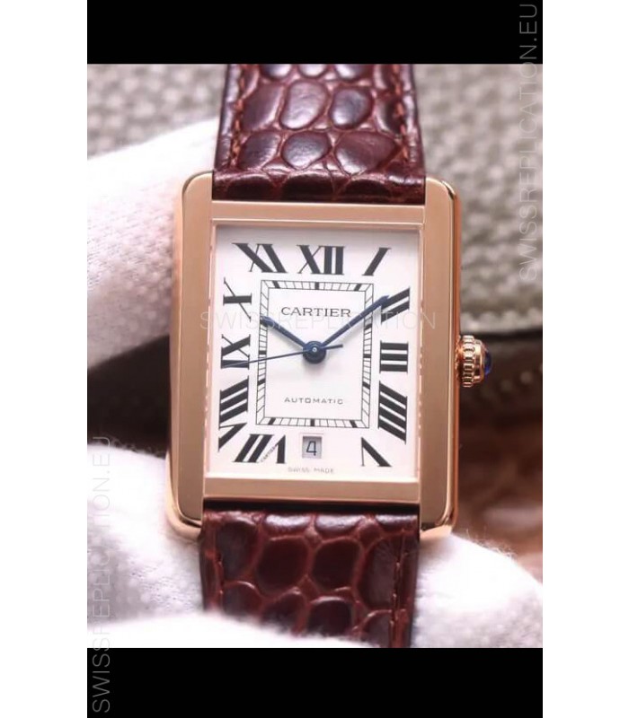 Cartier Tank Solo Swiss Automatic Watch in Rose Gold Plating 31MM Wide 