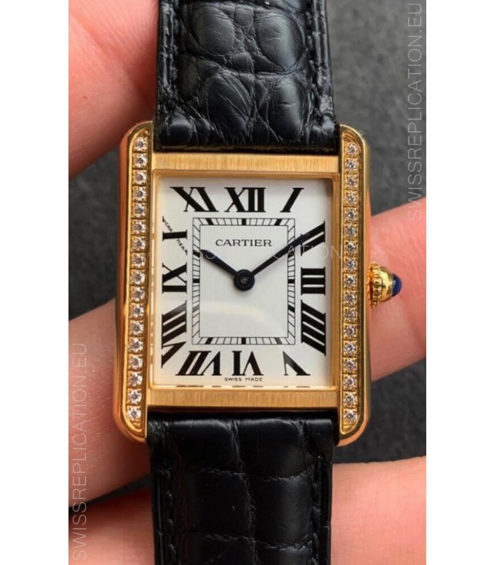 Cartier Tank Solo Swiss Quartz Watch in Yellow Gold Casing - 27MM Wide