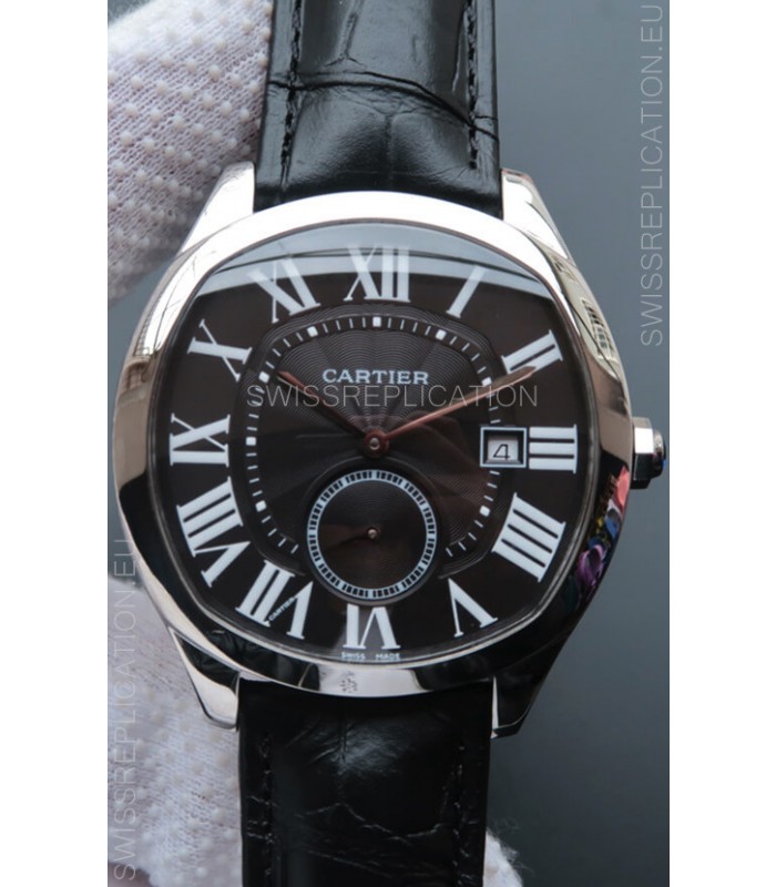 Drive De Cartier 1:1 Mirror Replica Watch in Stainless Steel - White Dial 