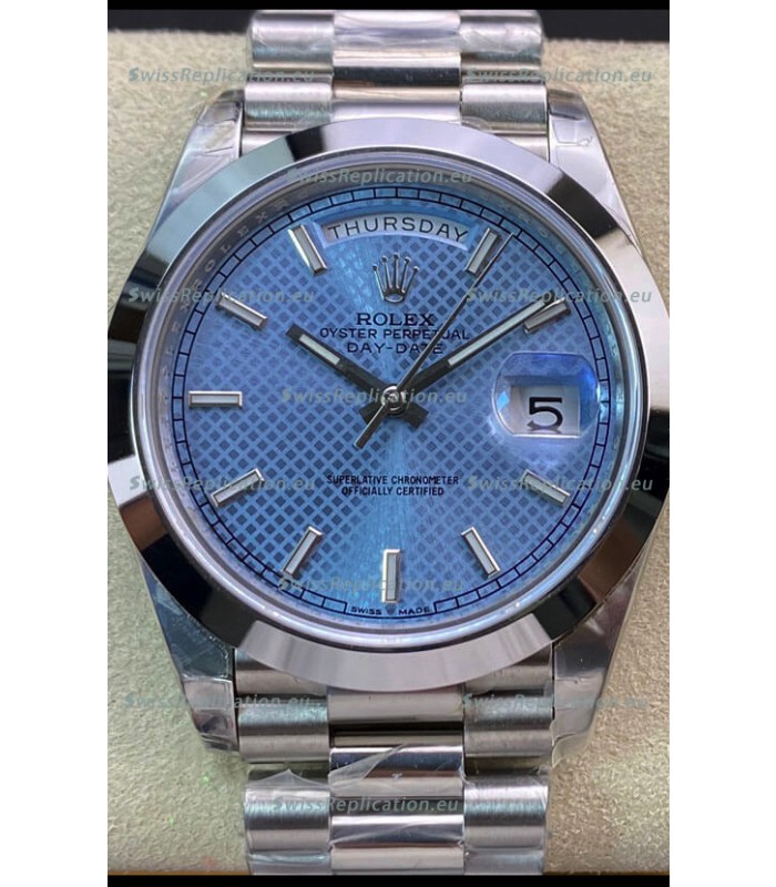 Rolex Day Date Presidential M228206-0004 904L Steel 40MM - Light Blue Dial 1:1 Mirror Quality Watch
