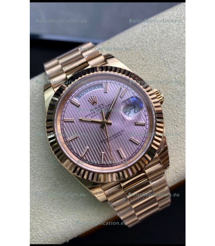 Rolex Day Date 40MM M228235-0005 1:1 Rose Gold in Champange Dial 1:1 Mirror Replica Watch
