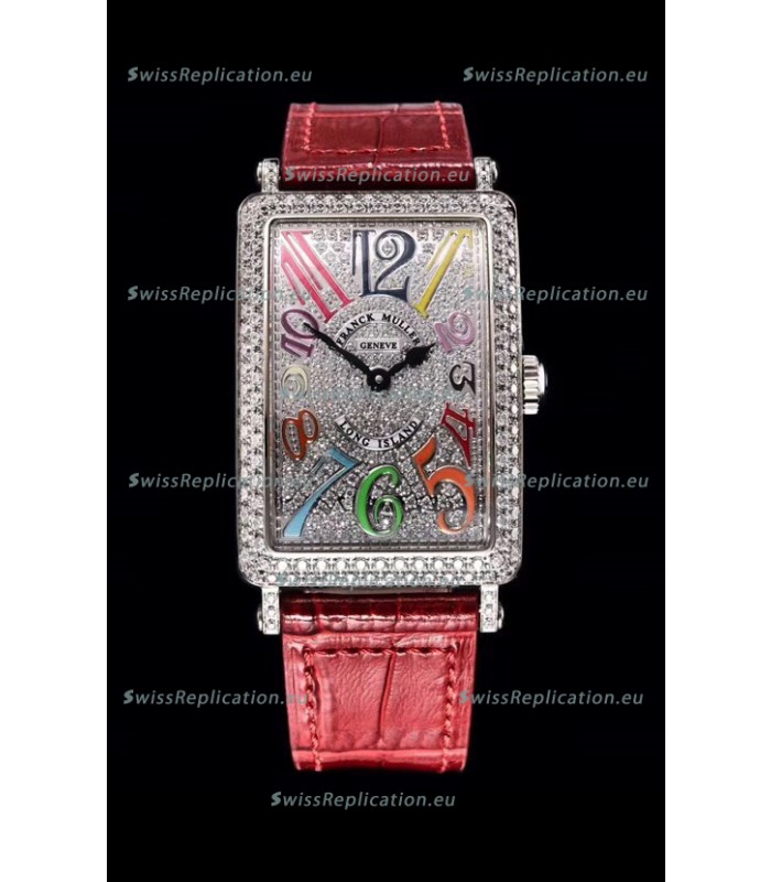 Franck Muller Long Island Color Dreams Ladies Swiss Watch in Pink Strap
