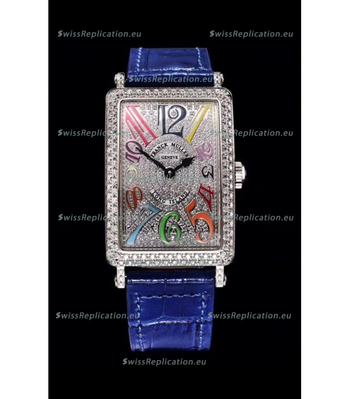 Franck Muller Long Island Color Dreams Ladies Swiss Watch in Blue Strap