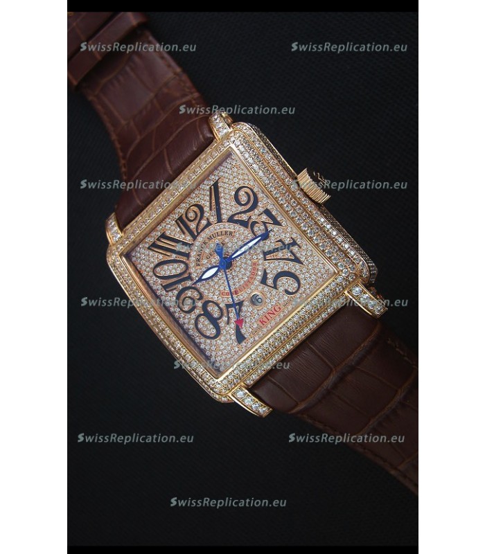 Franck Muller Conquistador King Automatic Swiss Replica Watch in Rose Gold 